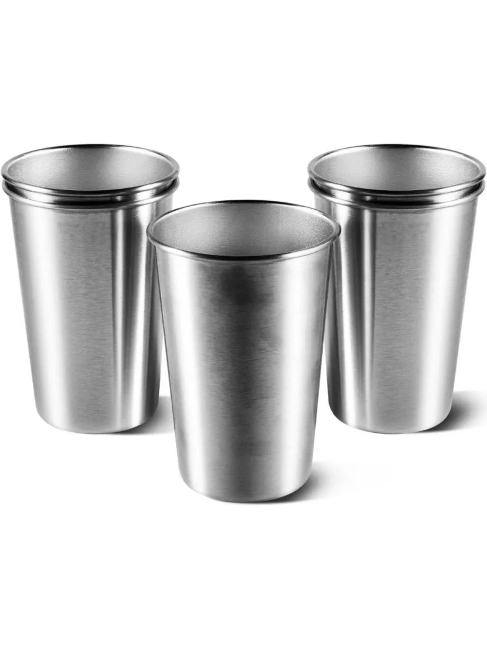 5 Pack 16oz Stainless Steel Pint Cups - Unbreakable Shatterproof Tumblers for
